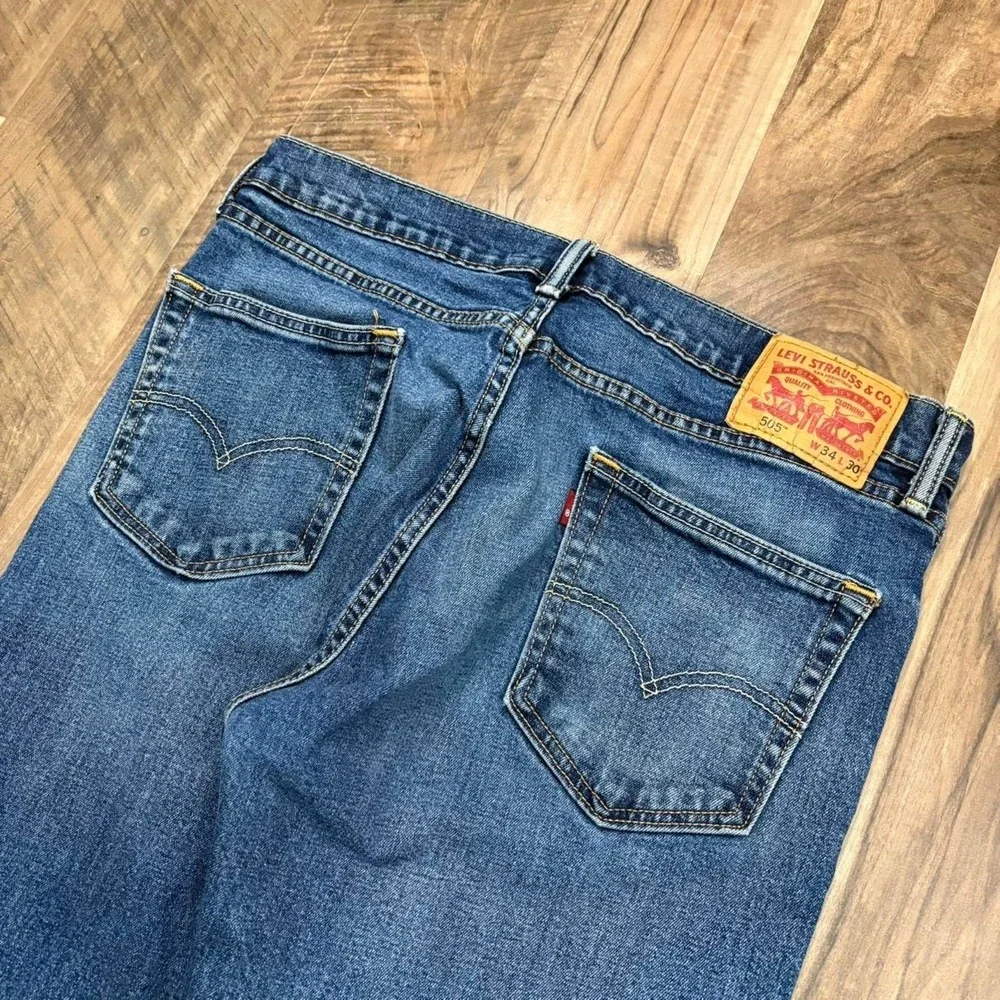 Vintage 2000s Levi's 505 Jeans Blue Baggy Loose Fit Straight Leg Denim